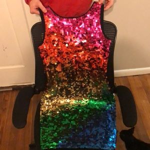 Rainbow sequin vintage dress
